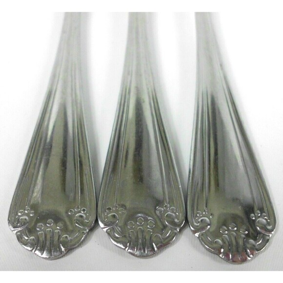 3x Royal Household RHH8 Stainless Dinner Forks Flatware Scalloped Tip Japan 18-0 - Picture 2 of 4